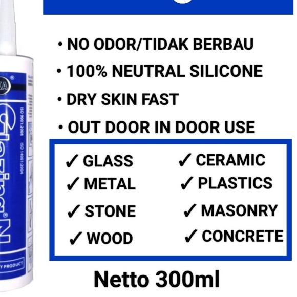

GLAZING N10 Neutral Cure Silicone Sealant 300gr - CLEAR-MP280ml