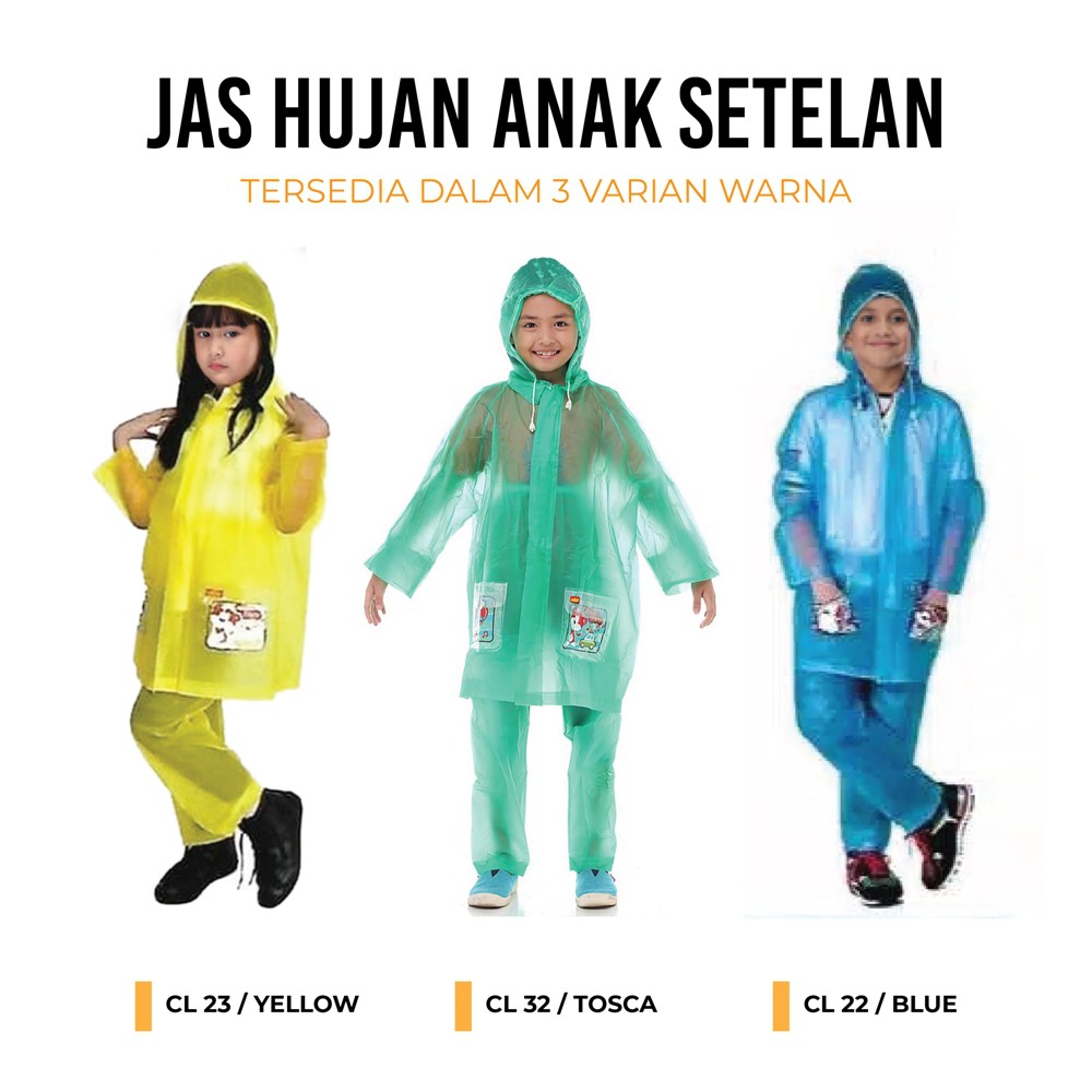 Jas Hujan Anak sd Setelan Mantel Anak Jaket Celana