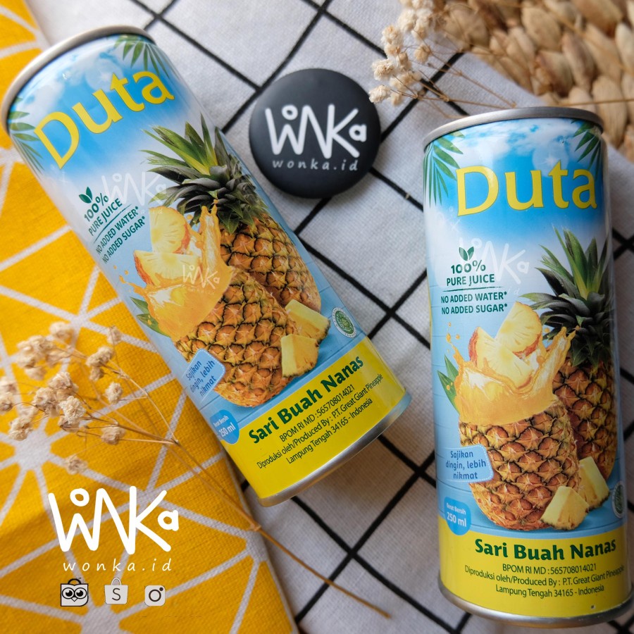 Duta - Pineapple Juice 250ml - 100% Pure Juice - Jus Nanas - No Sugar