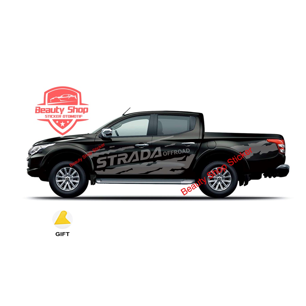 sticker stiker strada triton offroad lumpur mitsubishi triton 4x4