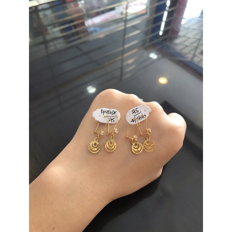 Anting hook mas kadar 375 emas asli