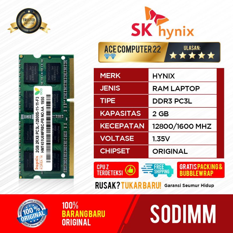 HYNIX SODIMM DDR3L 2GB PC 12800