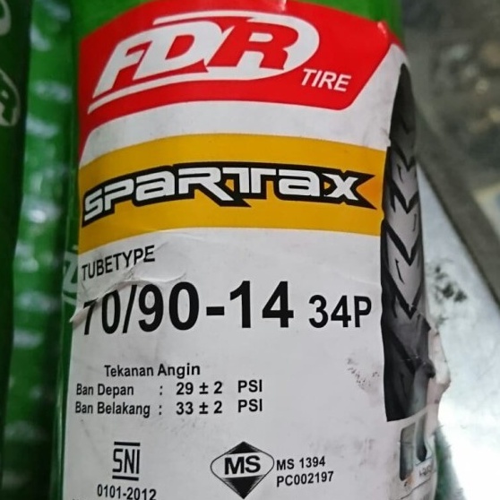 FDR Spartax 70/90 ring 14 ban luar motor matic mio beat vario NON TUBLES