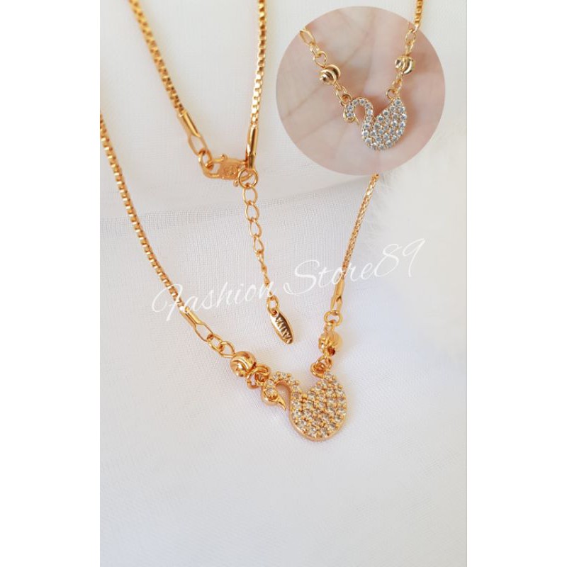 Swan Kalung import Xuping fashion terbaru Bestseller perhiasan xuping lapis emas 18k Angsa Cantik