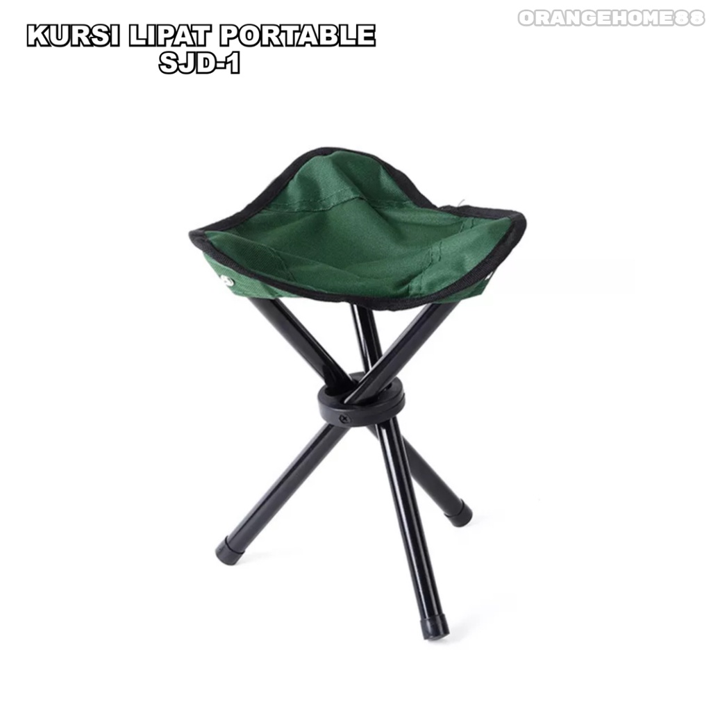 Kursi lipat mancing camping outdoor three legged beach stool chair