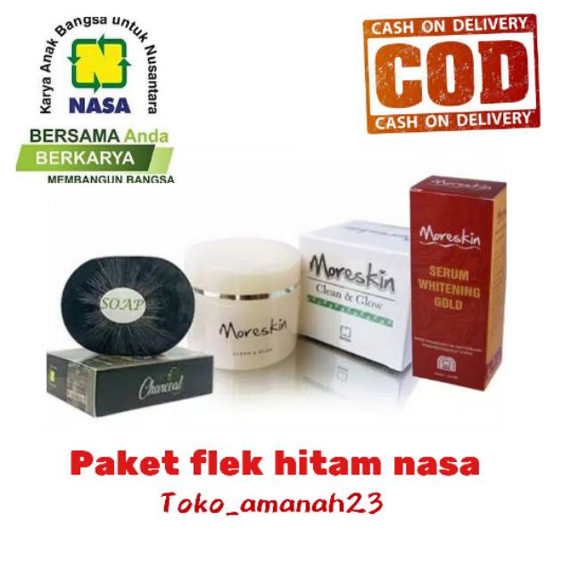 Paket Flek Hitam Nasa - Moreskin Clean & Glow, Moreskin SerGold, Erhsali Charcoal