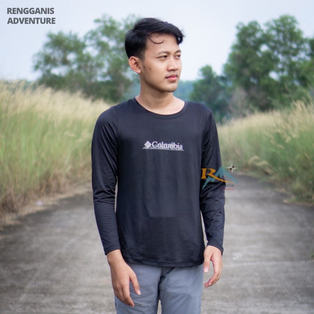 BASELAYER COLUMBIA BAJU OLAHRAGA QUICDRY MANSET OUTDOOR HIKING RUNNING GUNUNG