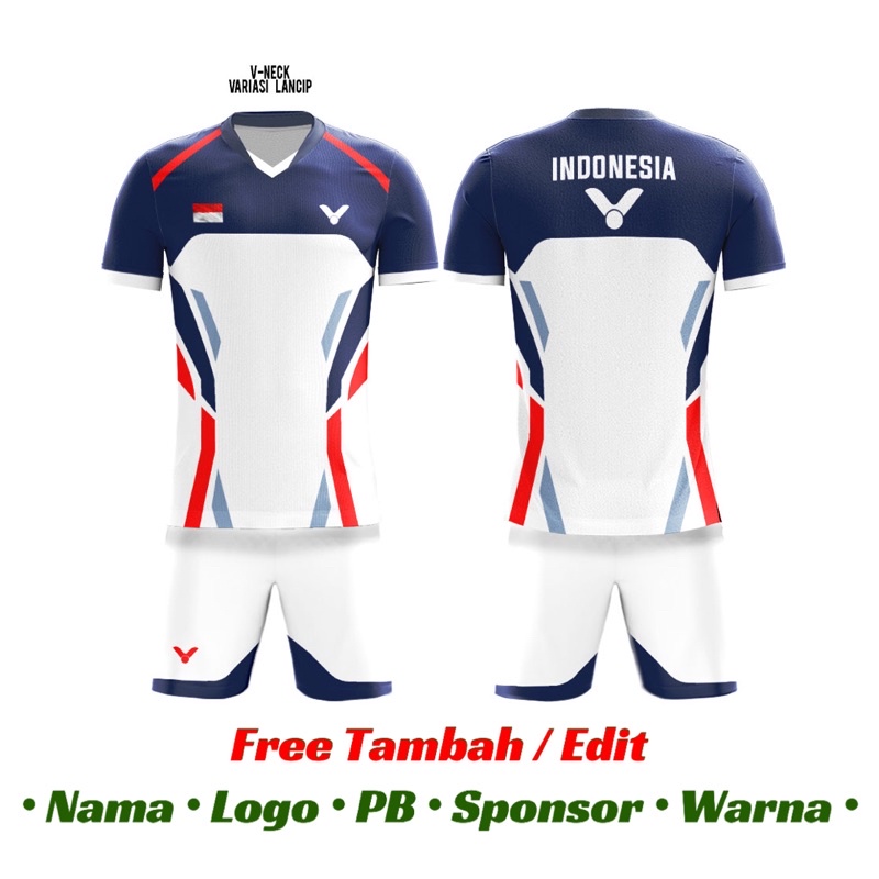 Jersey Setelan Bulutangkis Badminton Custom | Baju Kaos Setelan Bulutangkis Badminton Custom | VICTO