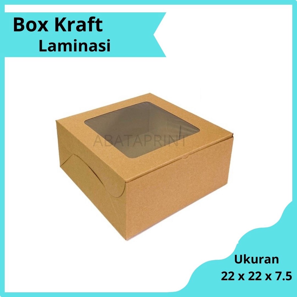 

BOX KRAFT COKLAT LAMINASI - KOTAK HAMPERS KOTAK NASI SOUVENIR CAKE 22 x 22 x 7.5 CM