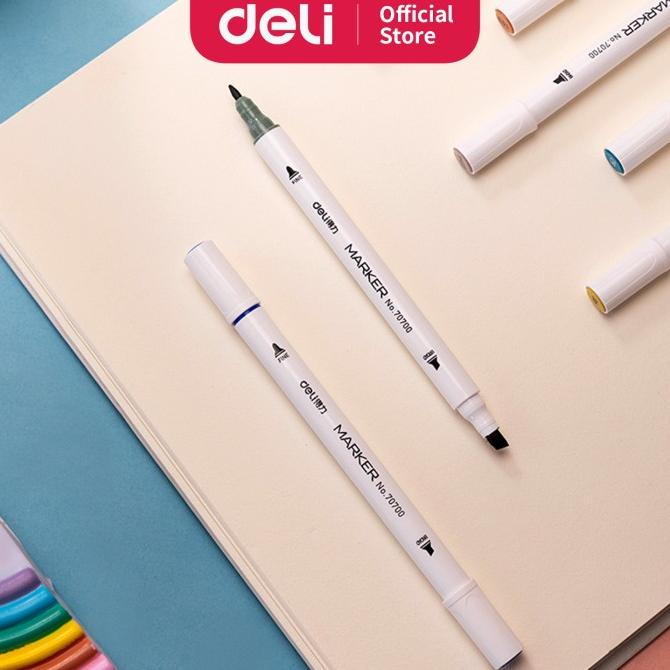 

Deli spidol desain profesional 24 warna ujung ganda 70700-24