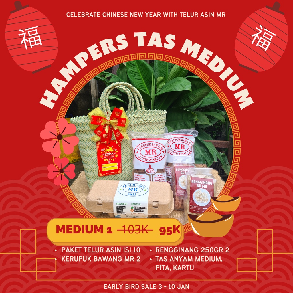 

HAMPERS IMLEK 2022 - TAS MEDIUM - CNY/CHINESE NEW YEAR - TELUR ASIN MR