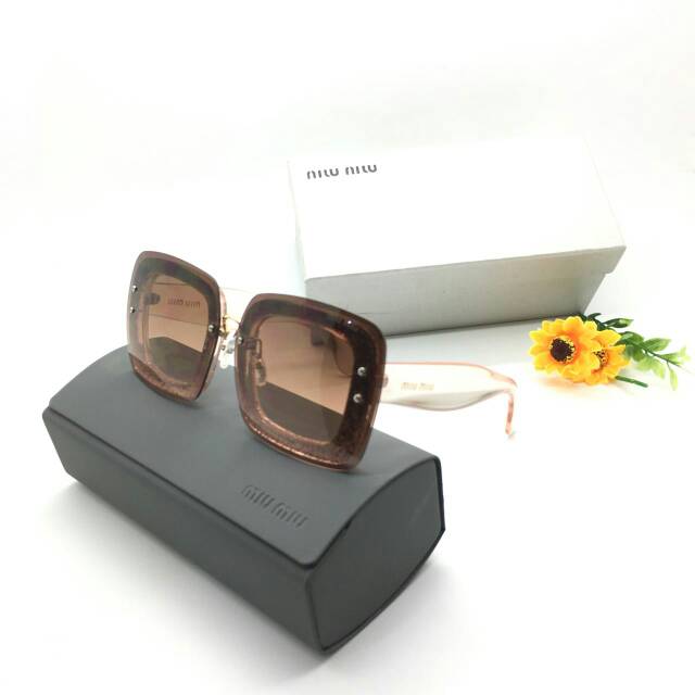 Mi**umiu gliter / Kacamata fashion wanita berkualitas/cewek branded best seller murah kualitas super
