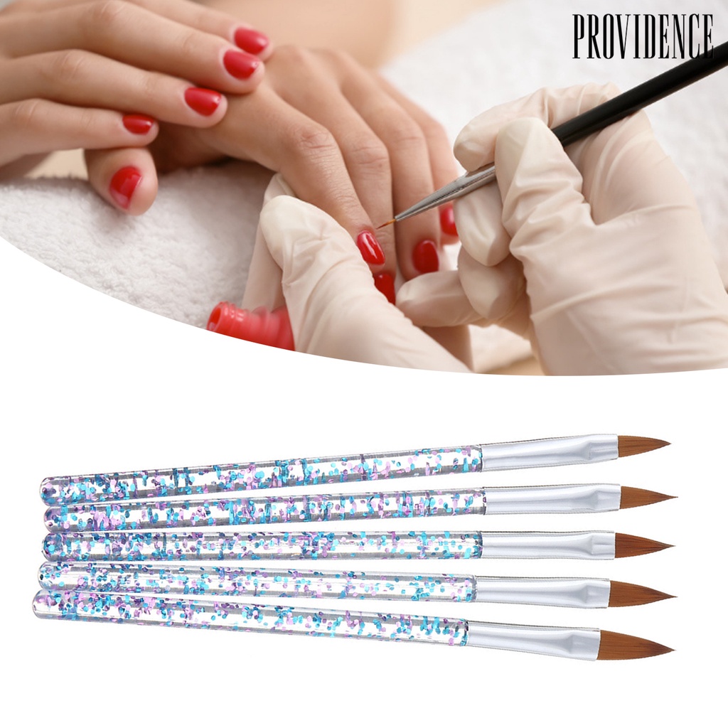 Providence 5Pcs/Set Nail Art Liner Soft Fur Nail Painting Acrylic Painting Brush Pen Tools for Beauty