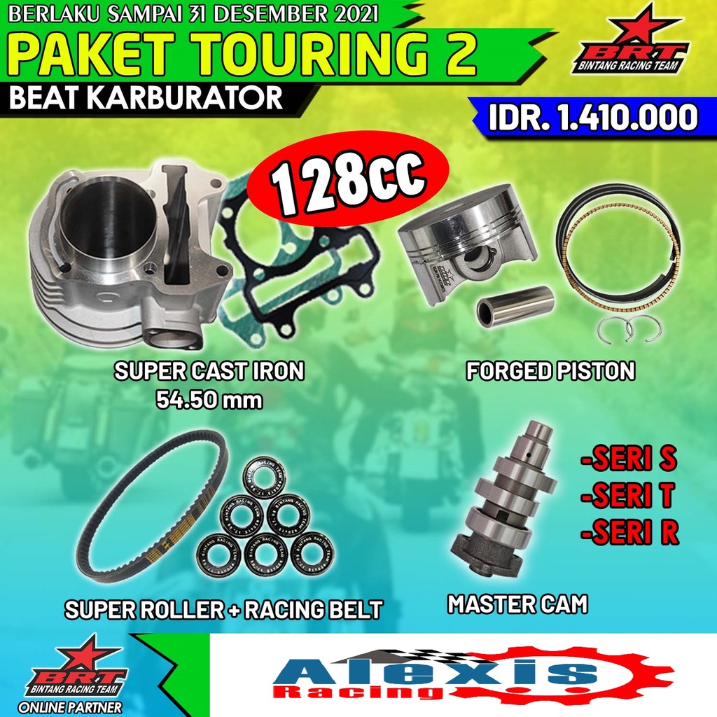Paket Bore Up Blok Cast Master Cam BRT Beat Karbu Up 128cc