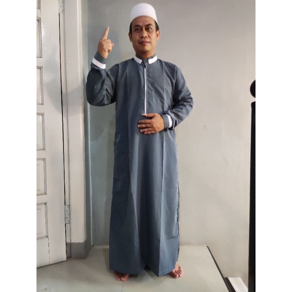 jubah pria manset- koko jubah pria muslim,jubah pria dewasa, gamis pria dewasa-fashion muslim-baju koko lengan panjang-jubah termurah-jubah alharomain-baju jubah muslim-Abu