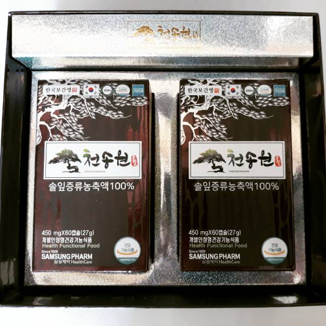 Korea Redpine Needle Oil Capsule 100% jeoksong [ Minyak Pinus Merah] Cheongsongwon isi 120 kapsul