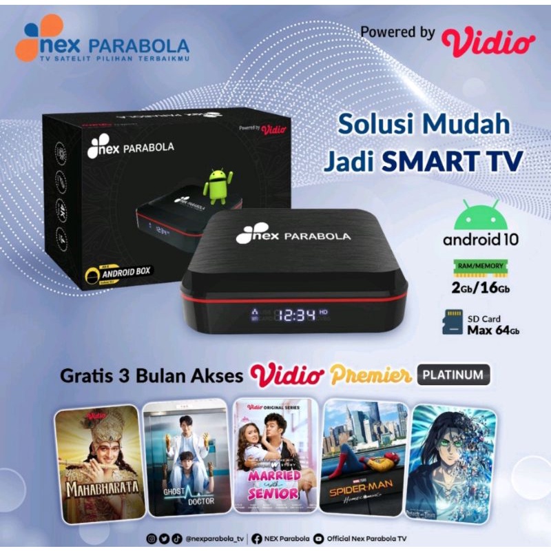 Matrix MOLA  Nex Parabola Receiver / STB Set Top Box DVB-T2 COMBO KUNING