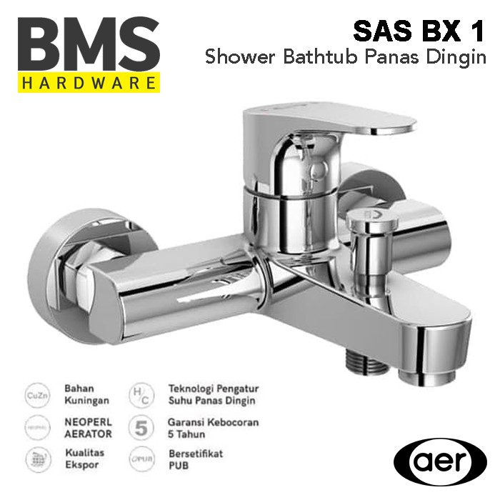 AER Mixer Bathtub Shower Faucet  Kran Panas  Dingin 