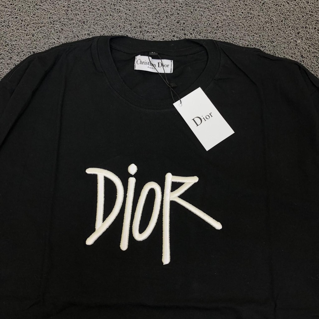 T SHIRT KAOS CHRISTIAN DIOR LOGO GRADIENT HITAM AUTHENTIC PREMIUM TERLARIS TERMURAH