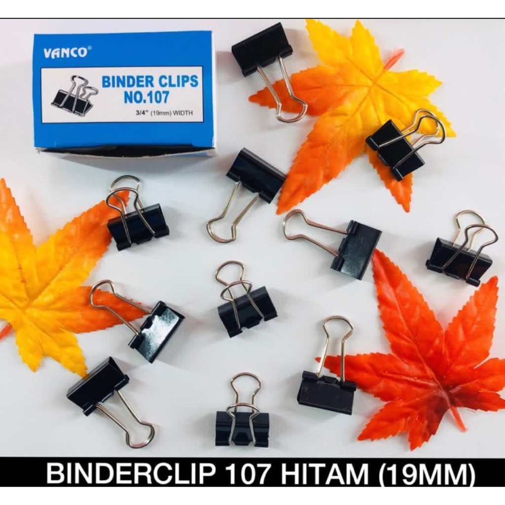 

BINDER CLIPS / PENJEPIT NO 107 (19MM) HITAM ISI 12 VANCO