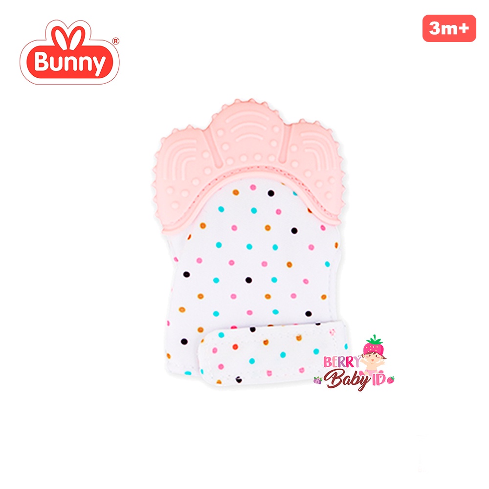 Lusty Bunny Mainan Gigitan Teether Bayi Paw Sarung Tangan Silicone LUS030 Pink Blue Berry Mart