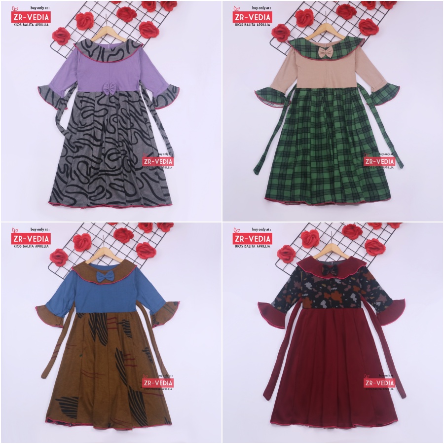 Long Dress Jessika uk 3-9 Tahun [EXPORT] Dres Ngaji Murah Gamis Muslim Baju Anak Perempuan Panjang Kiosbalitaaprillia