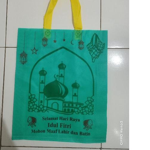 

✳ Goodie bag lebaran [Lusinan]38x45x10 Gomico 2022 sablon 1sisi - tas spundbond ➵