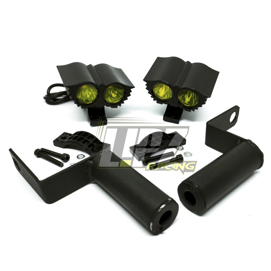 PAKET 1PASANG ( 2PC ) LAMPU TEMBAK OWL 3 MATA 6WATT  / 2 MATA 4WATT + BREKET JEPIT SPION LAMPU BODY PLASTIK