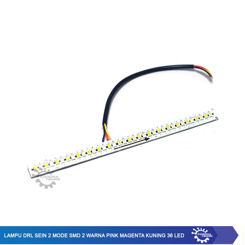 Lampu DRL Sein 2 Mode SMD 2 Warna Pink Magenta-Kuning 36 Led