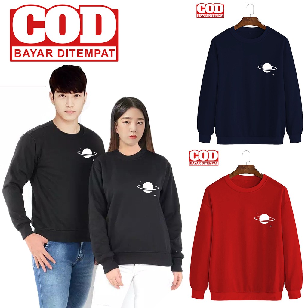 Sweater basic pria dan wanita || basic sweater motip logo unisex ms0038