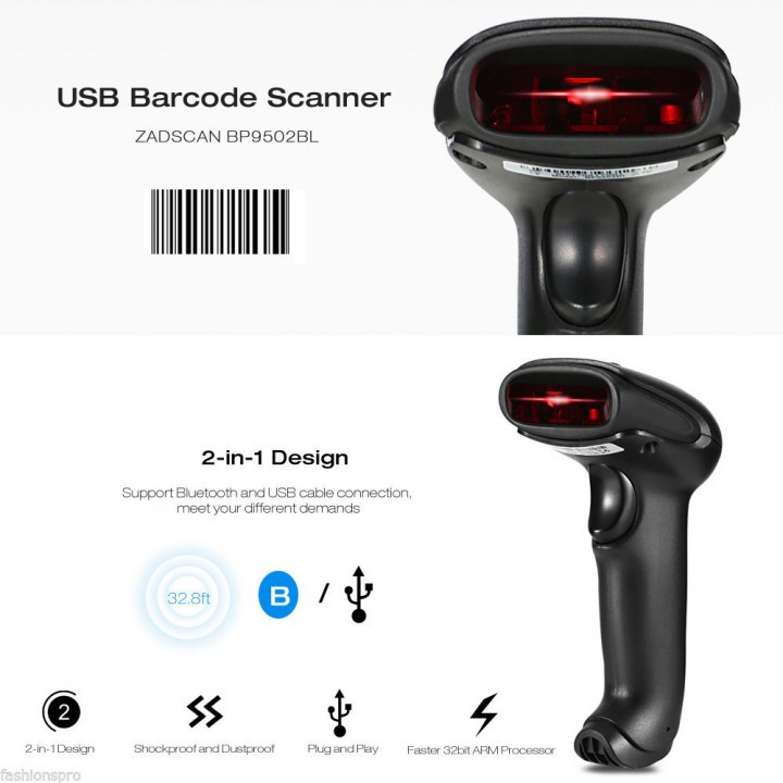 Original ZADSCAN BP9502BL Bluetooth Wireless Barcode Scanner