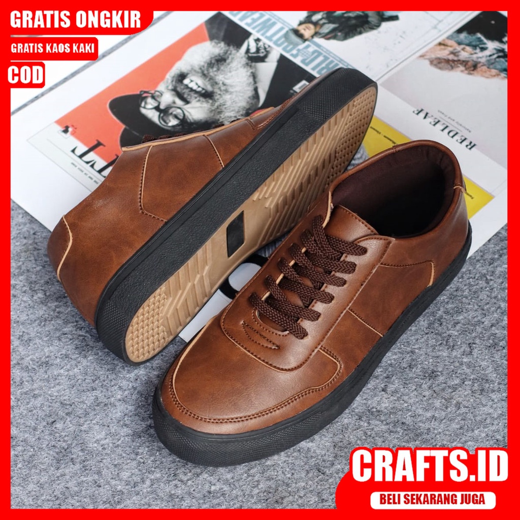 CRAFTS X AUGUS Sepatu Kasual Pria Sepatu Pria Casual Kerja Kantor Kondangan Laki-Laki Cowok