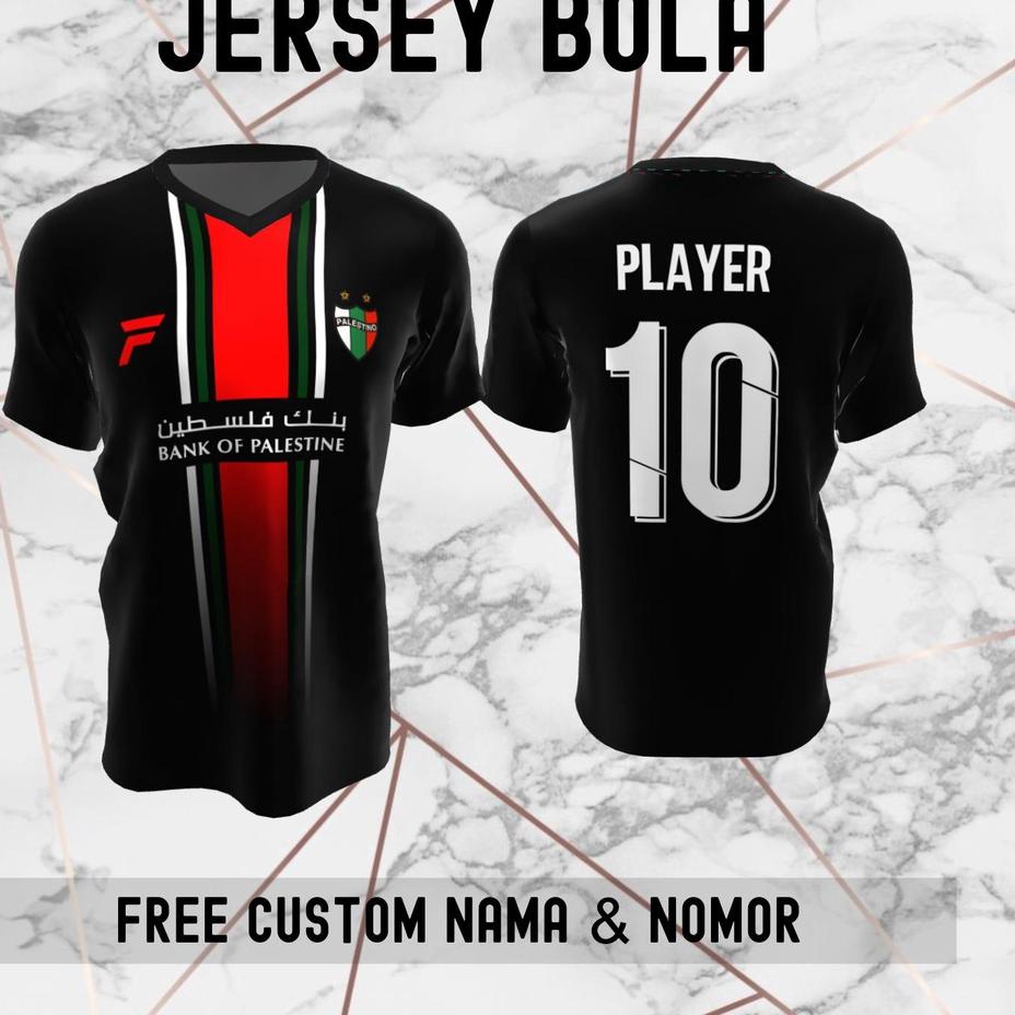 Tidak Diragukan.. Jersey Palestina Timnas Negara Bola Baju Kaos Custom Nama dan Nomor Punggung - 173