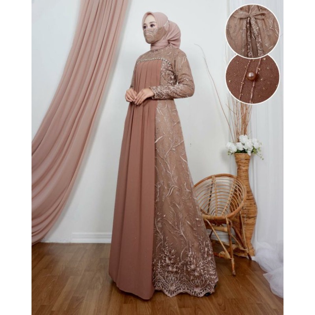 GAMIS TASYA / GAMIS BRUKAT / DRESS PARTY WANITA / OUTFIT BAJU PESTA WANITA KEKINIAN / GAMIS PESTA