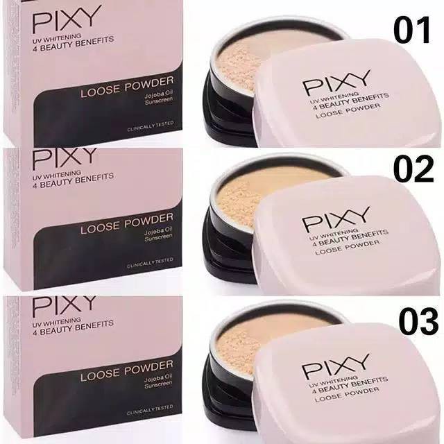 ✨LACIKOSME✨PIXY UV WHITENING 4 BEAUTY BENEFITS LOOSE POWDER -BEDAK TABUR PIXY 12g