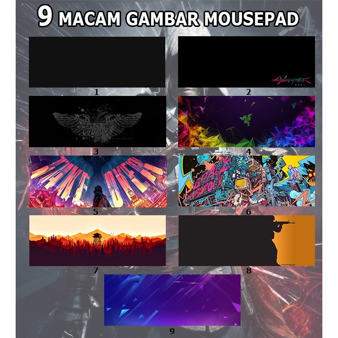 Mousepad Gaming Panjang Motif Size 80x30