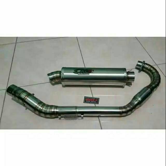 KNALPOT CKC bulat panjang 30cm leher bluemoon  TIGER MP GL CB DLL