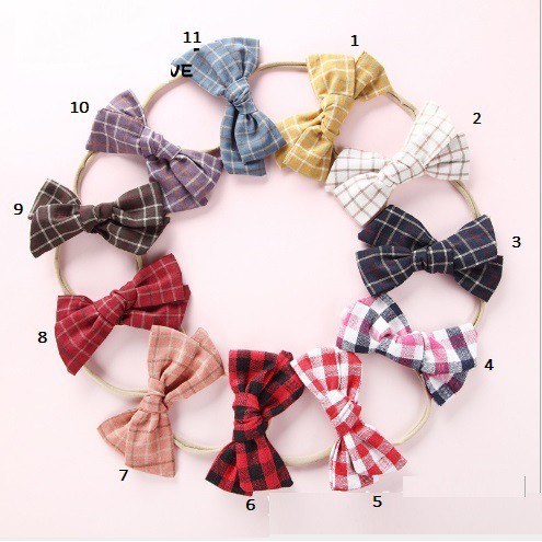 D41 Bandana nilon USA / bando bayi nylon USA motif pita kotak2