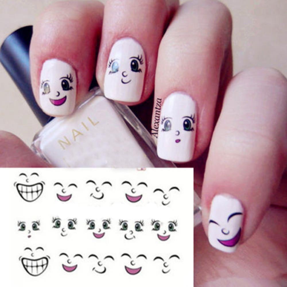 1 Lembar Stiker Kuku 3D Motif Kartun Untuk Manicure