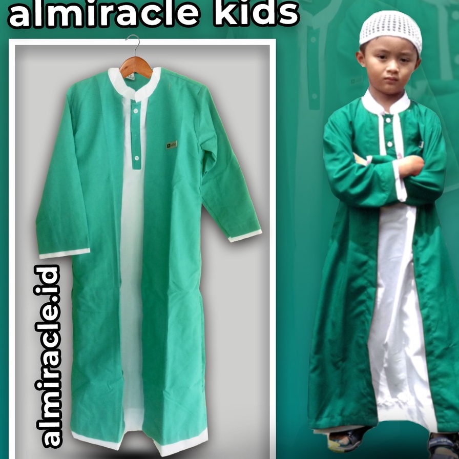 Jubah Anak Almiracle / Gamis Anak umur 1-13 tahun / Jubah Habaib Ulama habib / Jubah luaran anak / J