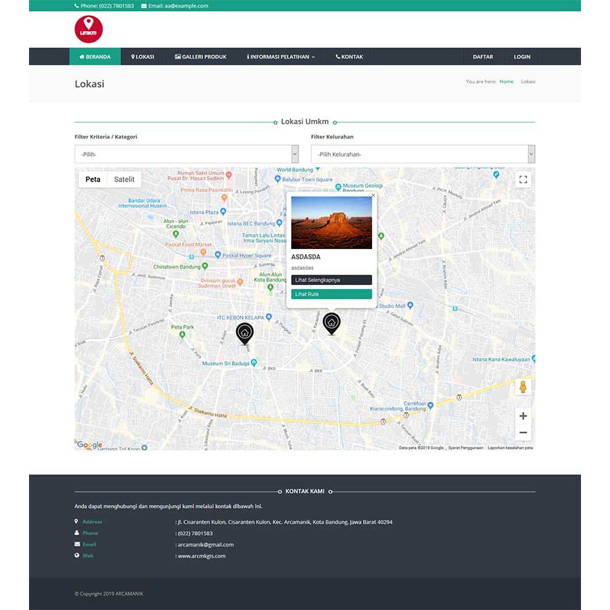 Gis Umkm Menggunakan Google Map Api Key Dengan Php Mysql