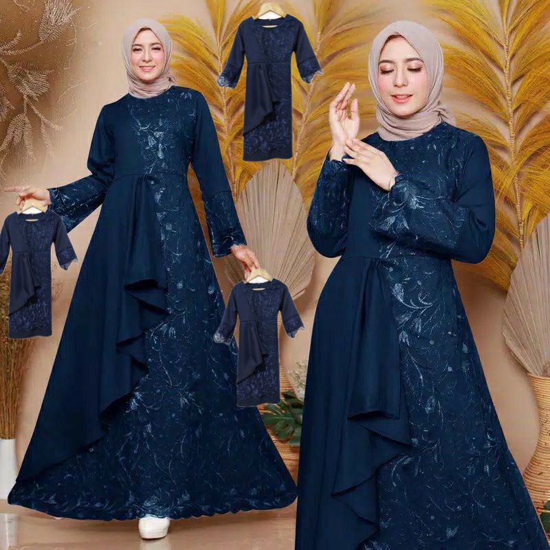 (GAMIS TERBARU 2021)DRESS GAMIS BRUKAT TILE/DRESS KONDANGAN ANAK PEREMPUAN/SIZE XS,S,M,L,XL