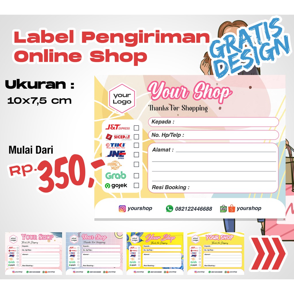 

Cetak Sticker / Stiker Label Pengiriman Olshop / Online Shop Custom Print