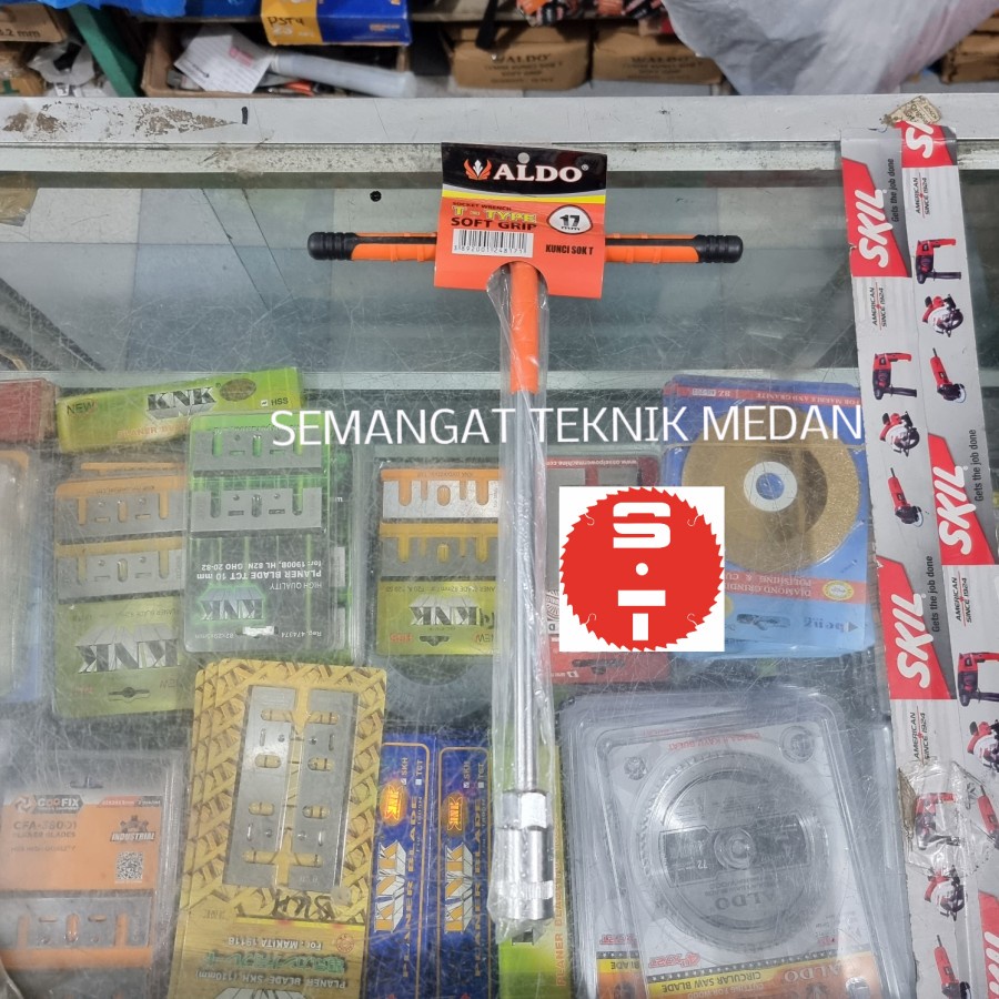 KUNCI DEEP SOK SOCK T SOFT HANDLE KARET PANJANG 17 mm ALDO