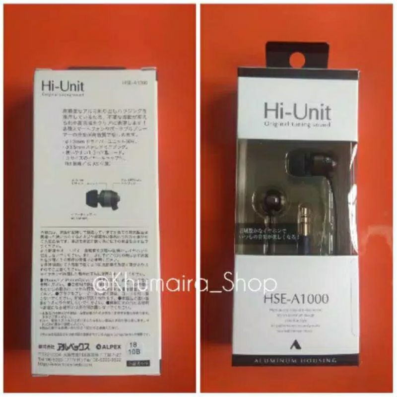 Jual Hi Unit Hse A1000 In Ear Earphone Non Mic Shopee Indonesia