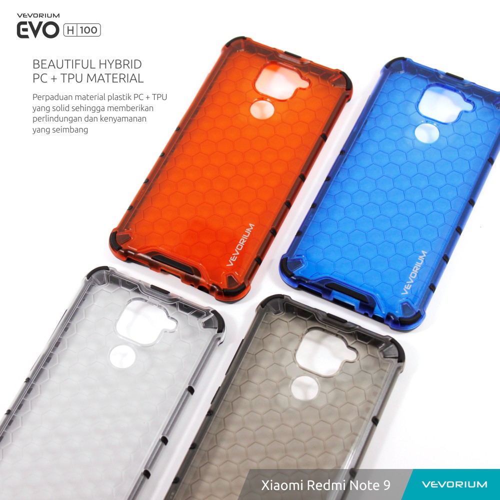 VEVORIUM EVO H100 Xiaomi Redmi Note 9 Biasa Hybrid Hard Case Softcase