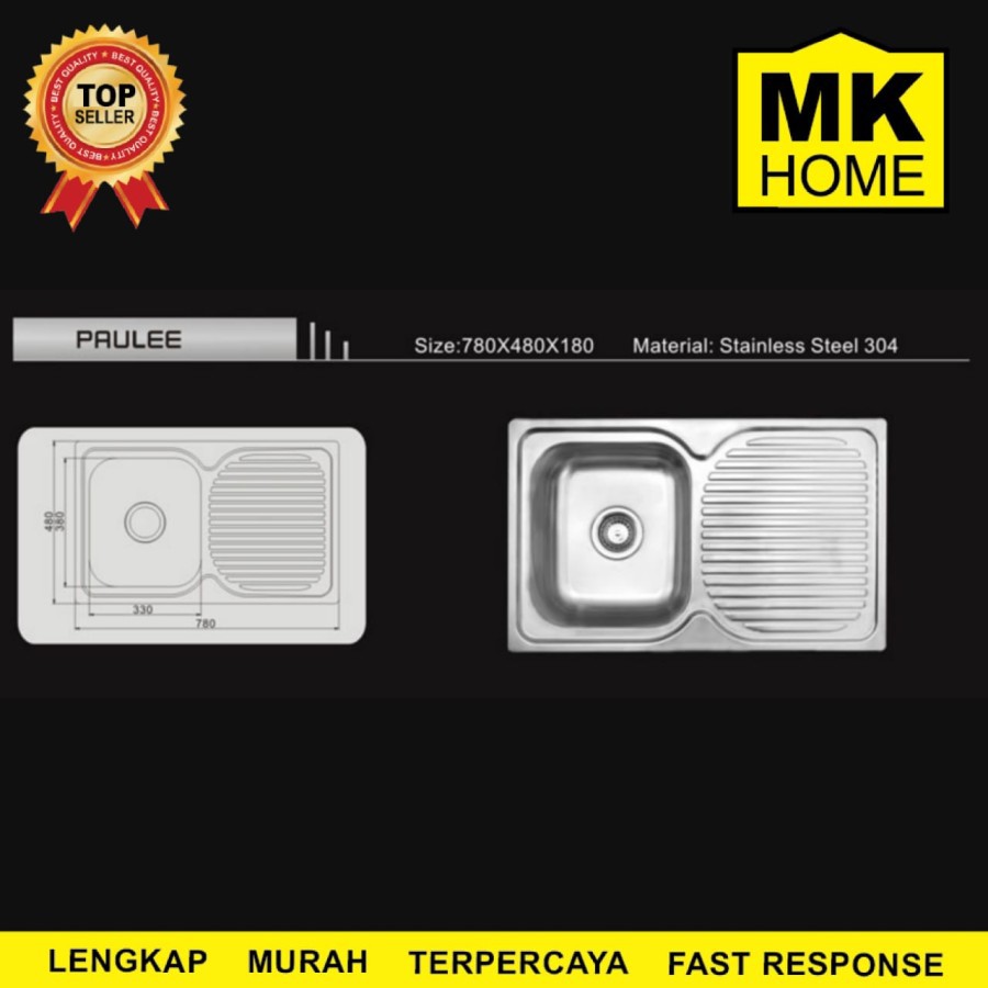 Savoni Sink Cuci Piring Paulee afur kecil