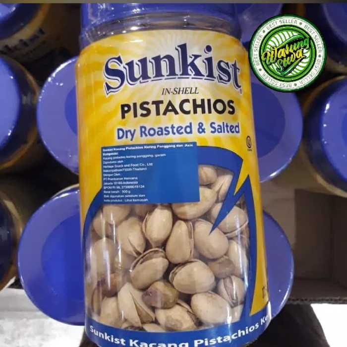 

sunkist dry roasted &salt in-shell pistachios 500 gram
