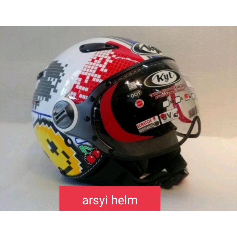 HELM KYT ELSICO,HELM KYT RETRO PILOT SERI 7 WHITE ORIGINAL