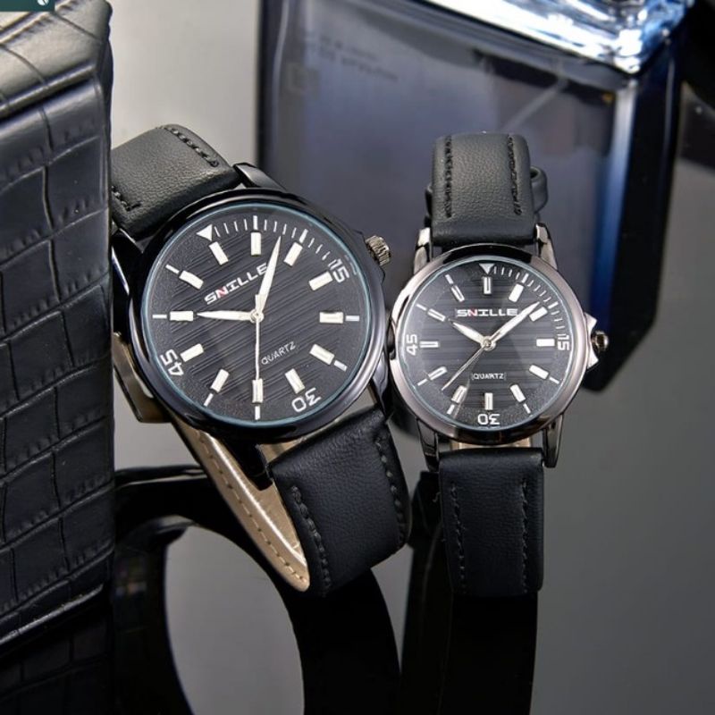 Jam tangan couple kulit original SNILLE anti air || Bisa Beli Satuan